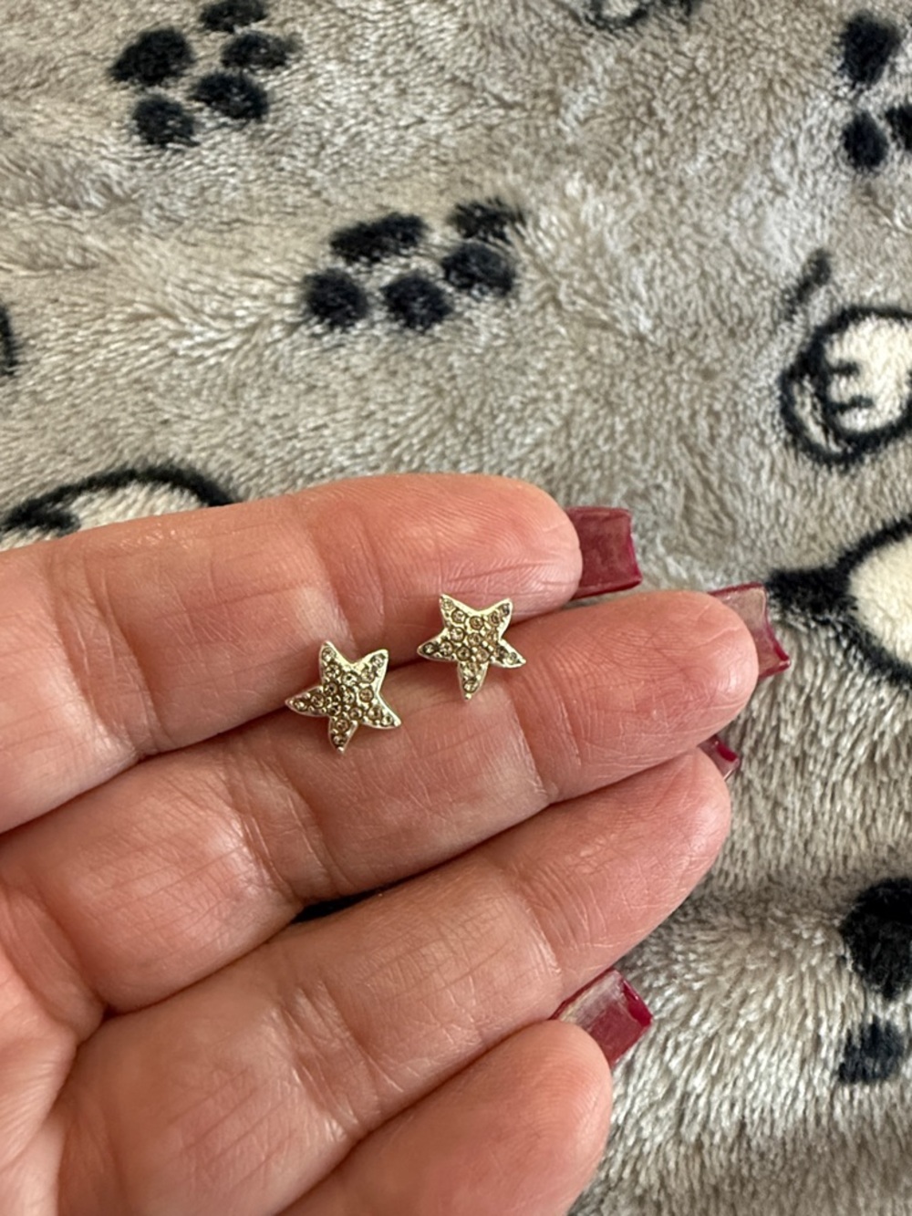 COACH Sterling Silver Star Pavé Stud Earrings